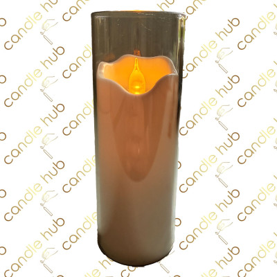 Свічка LED C563 (GC704) вис.-15см. д.-5,5см. тепле біле мигаюче світло в задимленому стакані (бат.в комп. 2хАА) (12уп/ящ) а12 Свічка LED C563 (GC704) вис.-15см. д.-5,5см. тепле біле мигаюче світло в задимленому стакані (бат.в комп. 2хАА) (12уп/ящ) а12
