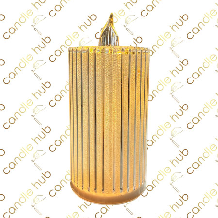 Свічка LED C510 (863) ребриста вис.-12,6см. д.-5,8см. тепле біле мигаюче світло (бат.в комп. 3хLR44) (6уп/ящ) а12 Свічка LED C510 (863) ребриста вис.-12,6см. д.-5,8см. тепле біле мигаюче світло (бат.в комп. 3хLR44) (6уп/ящ) а12