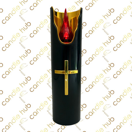 Свічка LED C687 (С708) чорна вис.-17,5см. д.-5см. (6уп/ящ) а12