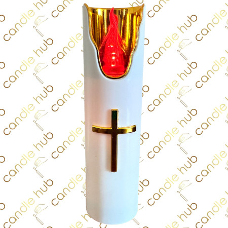 Свічка LED C413 (С708) біла/черв. світло/золото вис.-17,5см. д.-5см. (бат.в комп. 2хАА) (6уп/ящ) а12 Свічка LED C413 (С708) біла/черв. світло/золото вис.-17,5см. д.-5см. (бат.в комп. 2хАА) (6уп/ящ) а12