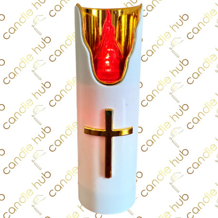 Свічка LED C407 (С708) біла/черв. світло/золото вис.-15см. д.-5см. (бат.в комп. 2хАА) (6уп/ящ) а12 Свічка LED C407 (С708) біла/черв. світло/золото вис.-15см. д.-5см. (бат.в комп. 2хАА) (6уп/ящ) а12