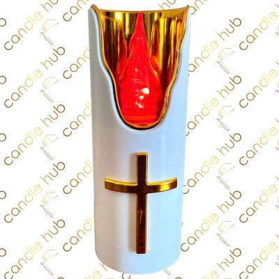 Свічка LED C401 (С708) біла/черв. світло/золото вис.-12.5см. д.-5см. (бат.в комп. 2хАА) (12уп/ящ) а12 Свічка LED C401 (С708) біла/черв. світло/золото вис.-12.5см. д.-5см. (бат.в комп. 2хАА) (12уп/ящ) а12