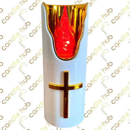 Свічка LED C401 (С708) біла/черв. світло/золото вис.-12.5см. д.-5см. (бат.в комп. 2хАА) (12уп/ящ) а12 Свічка LED C401 (С708) біла/черв. світло/золото вис.-12.5см. д.-5см. (бат.в комп. 2хАА) (12уп/ящ) а12