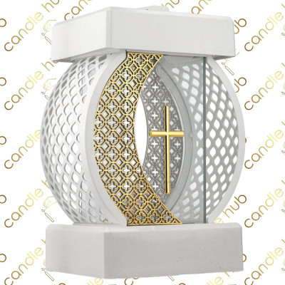 Лампадка Glamur Kolo Rattan мала біла + декор (280 x 200 x 150 мм) (7шт/уп) Лампадка Glamur Kolo Rattan мала біла + декор (280 x 200 x 150 мм) (7шт/уп)