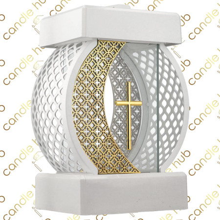 Лампадка Glamur Kolo Rattan мала біла + декор (280 x 200 x 150 мм) (7шт/уп) Лампадка Glamur Kolo Rattan мала біла + декор (280 x 200 x 150 мм) (7шт/уп)