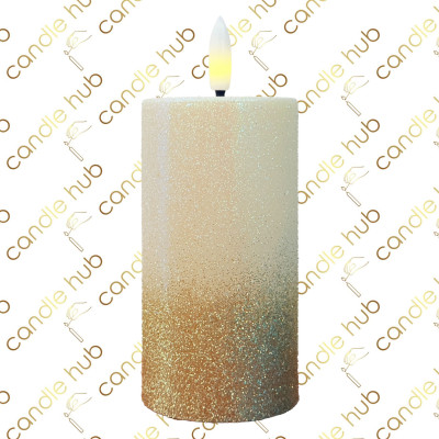 Свічка LED C705 (883) беж з золотим блиском вис.-10см. д.-5см. тепле біле мигаюче світло (бат.2хАA відсутні) (72шт/ящ) а1 Свічка LED C705 (883) беж з золотим блиском вис.-10см. д.-5см. тепле біле мигаюче світло (бат.2хАA відсутні) (72шт/ящ) а1