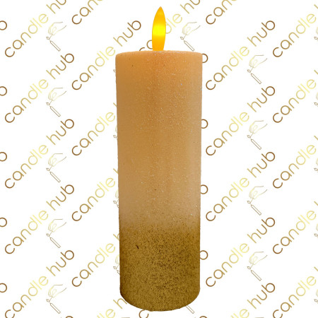 Свічка LED C705 (885) беж з золотим блиском вис.-15см. д.-5см. тепле біле мигаюче світло (бат.2хАA відсутні) (72шт/ящ) а1 Свічка LED C705 (885) беж з золотим блиском вис.-15см. д.-5см. тепле біле мигаюче світло (бат.2хАA відсутні) (72шт/ящ) а1