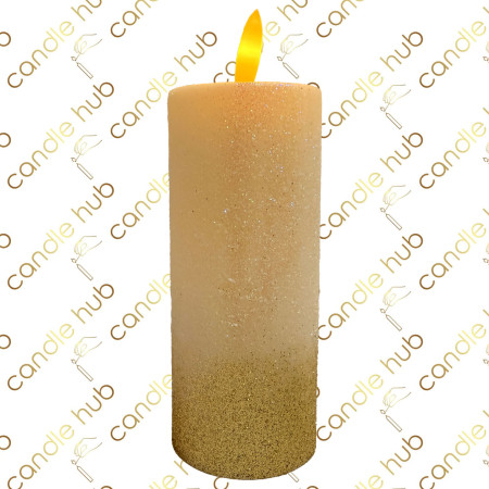 Свічка LED C705 (884) беж з золотим блиском вис.-12.5см. д.-5см. тепле біле мигаюче світло (бат.2хАA відсутні) (72шт/ящ) а1 Свічка LED C705 (884) беж з золотим блиском вис.-12.5см. д.-5см. тепле біле мигаюче світло (бат.2хАA відсутні) (72шт/ящ) а1