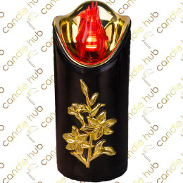 Свічка LED RICO чорна з квіткою 12,5см C4/25/LUXczarna (6уп/ящ) а12 Свічка LED RICO чорна з квіткою 12,5см C4/25/LUXczarna (6уп/ящ) а12